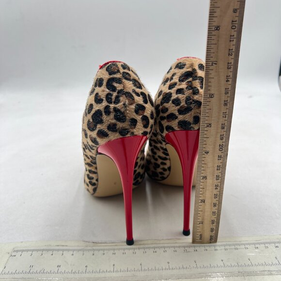 FSJ Red Sexy Leopard Printed Dress Shoes Pointy Toe High Heels Pumps - Picture 5 of 8